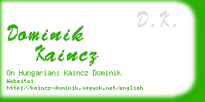 dominik kaincz business card